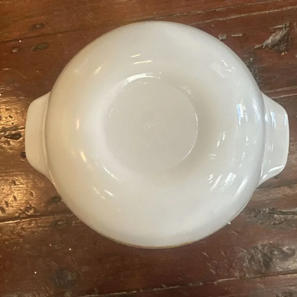 Vintage Anchor Hocking Fire King Gingham Floral Mixing Bowl 10